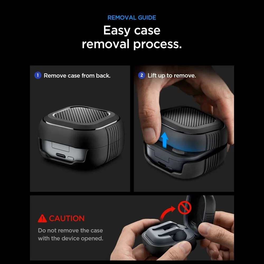 Samsung Galaxy Buds 4 / Pro Aizsargvāciņi un maciņi melns SPIGEN RUGGED ARMOR