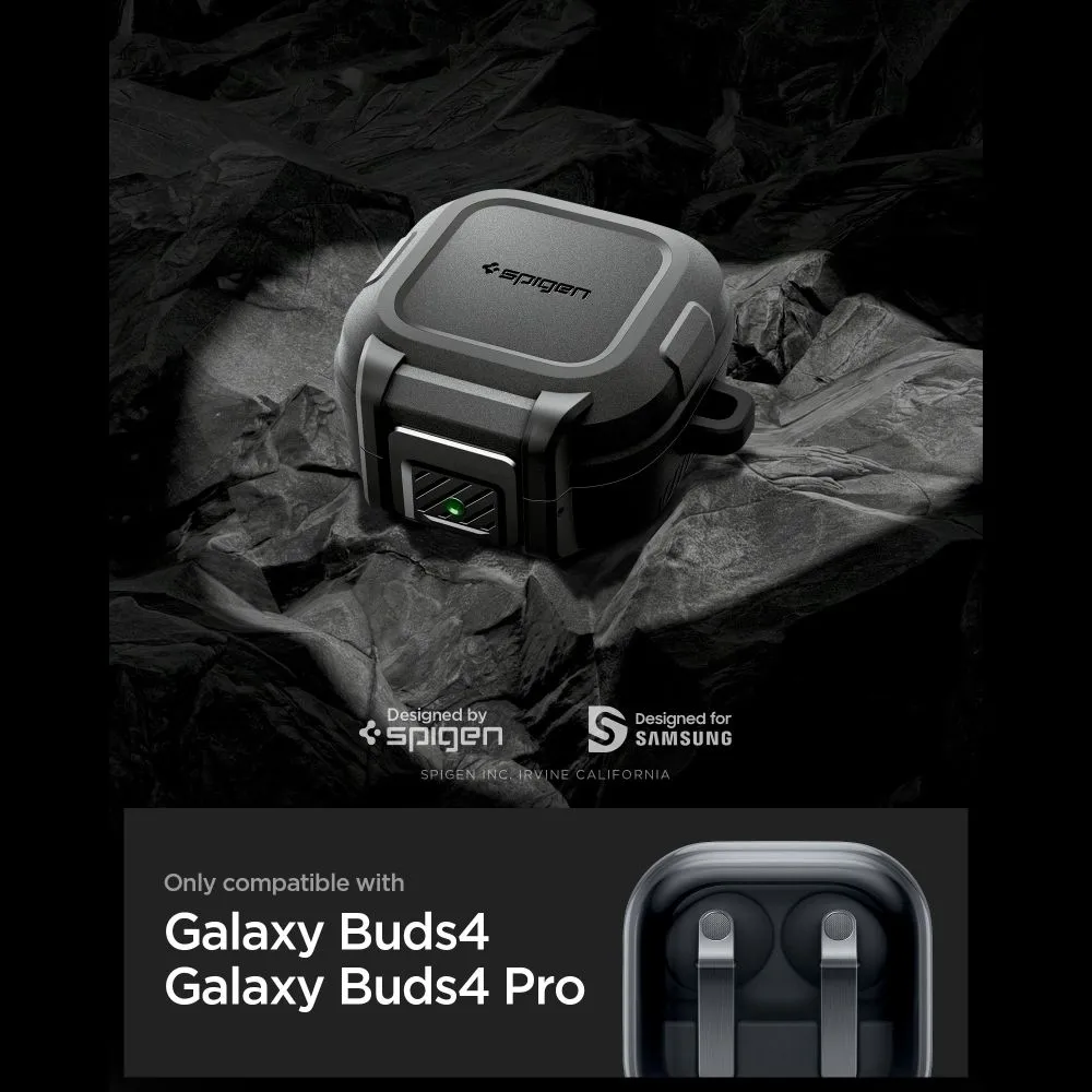 Samsung Galaxy Buds 4 / Pro Aizsargvāciņi un maciņi melns SPIGEN LOCK FIT