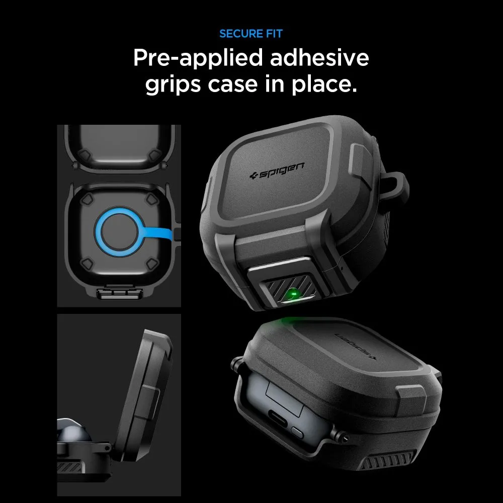 Samsung Galaxy Buds 4 / Pro Aizsargvāciņi un maciņi melns SPIGEN LOCK FIT