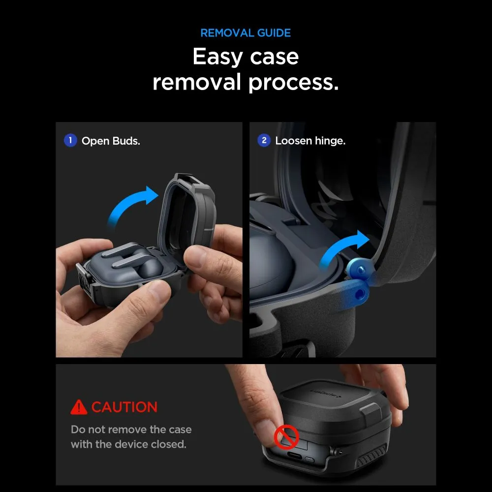 Samsung Galaxy Buds 4 / Pro Aizsargvāciņi un maciņi melns SPIGEN LOCK FIT