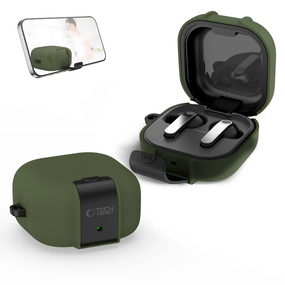 Samsung Galaxy Buds 4 / Pro Aizsargvāciņi un maciņi zaļš TECH-PROTECT SLIM HOOK
