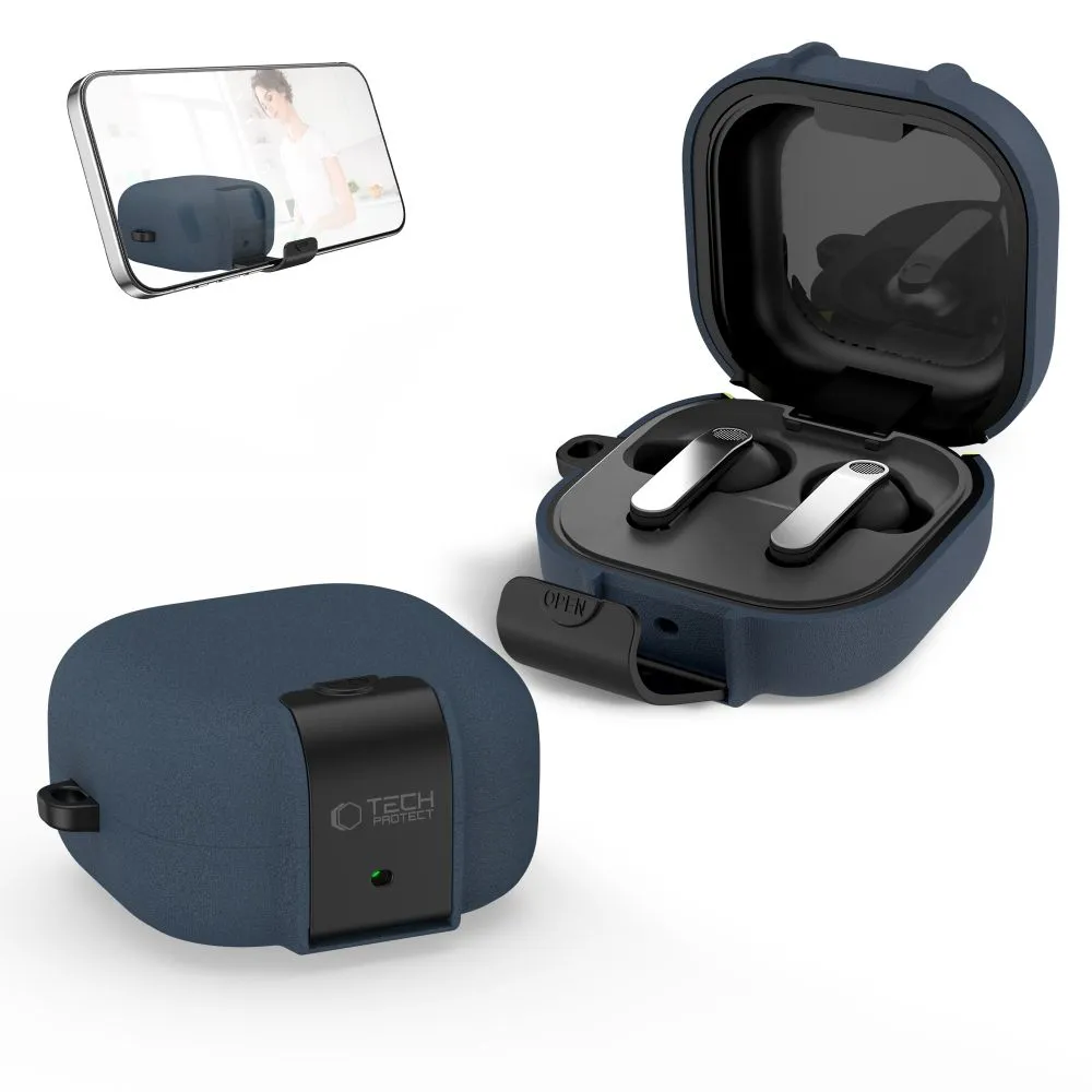 Samsung Galaxy Buds 4 / Pro Aizsargvāciņi un maciņi zils TECH-PROTECT SLIM HOOK