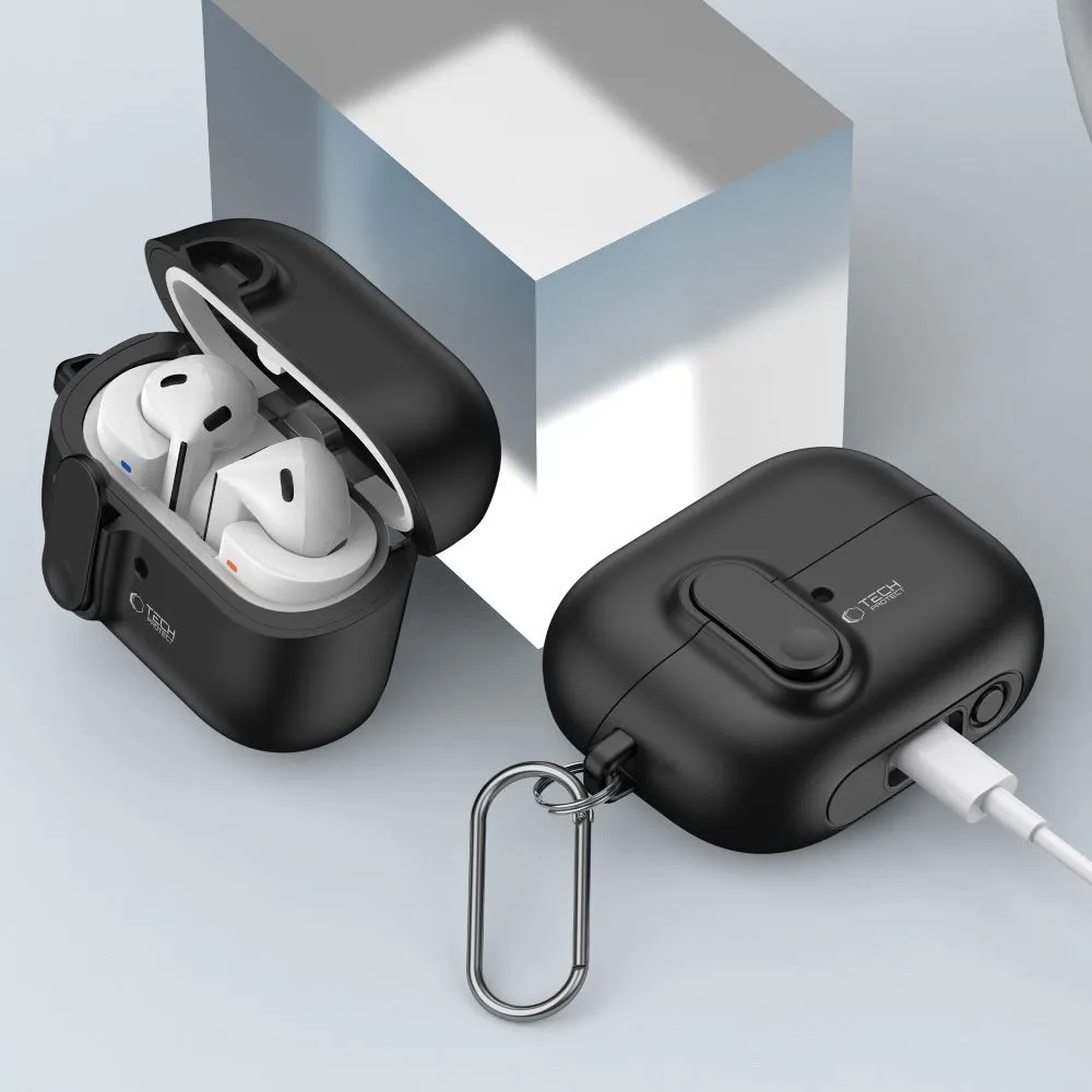 Samsung Galaxy Buds 3 / Pro Aizsargvāciņi un maciņi melns TECH-PROTECT SLIM HOOK