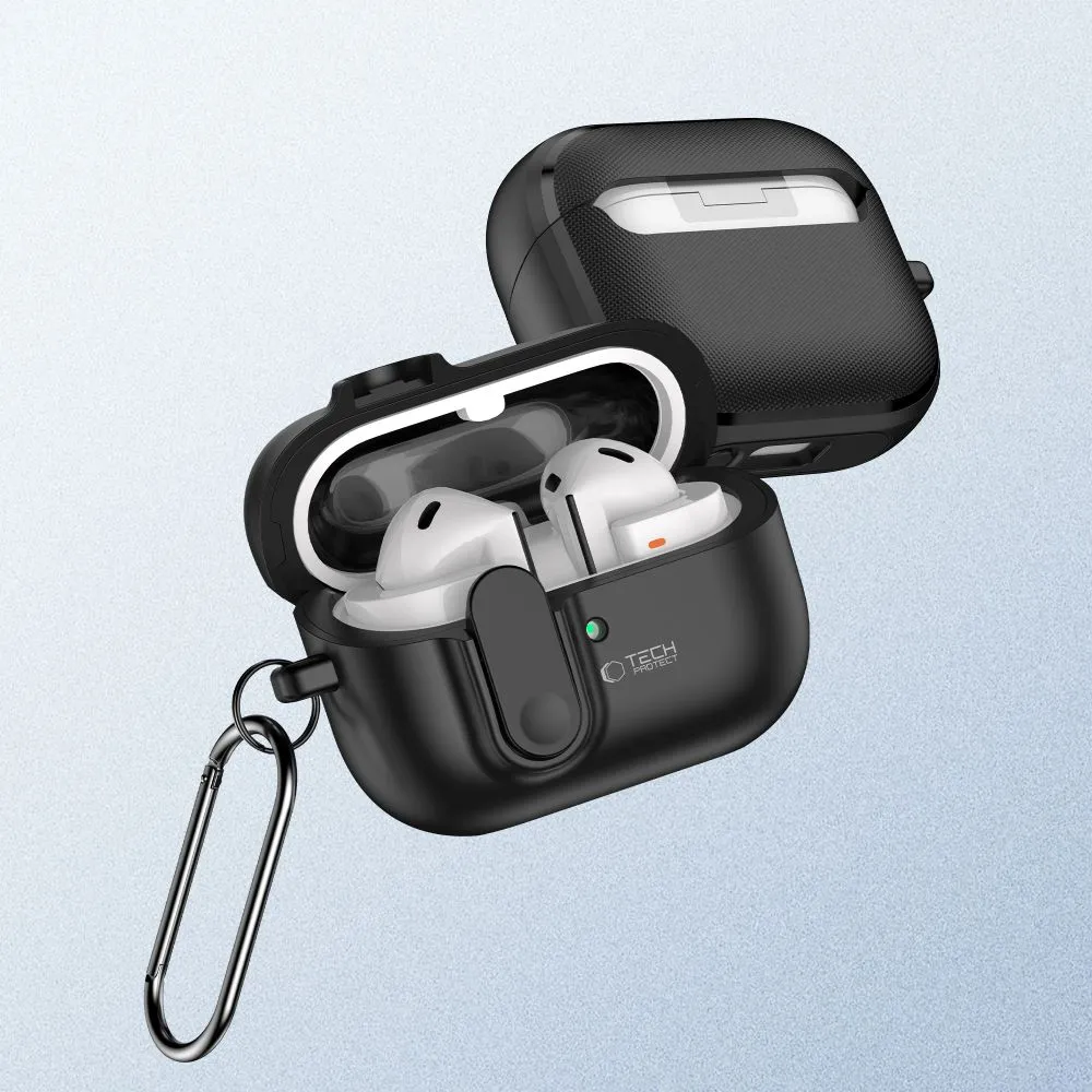 Samsung Galaxy Buds 3 / Pro Aizsargvāciņi un maciņi melns TECH-PROTECT SLIM HOOK