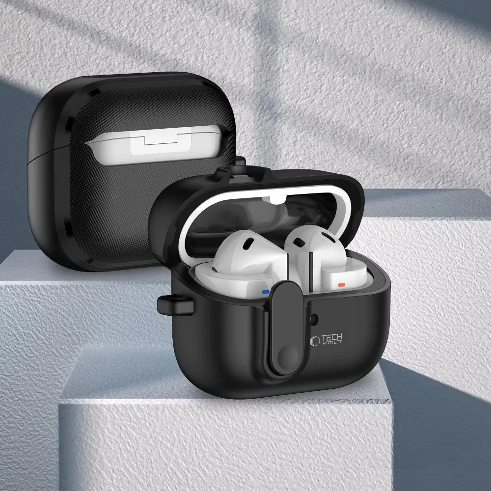 Samsung Galaxy Buds 3 / Pro Aizsargvāciņi un maciņi melns TECH-PROTECT SLIM HOOK