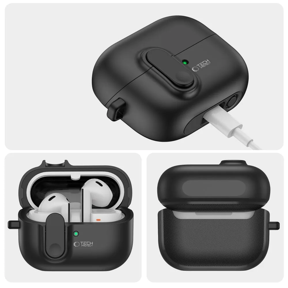 Samsung Galaxy Buds 3 / Pro Aizsargvāciņi un maciņi melns TECH-PROTECT SLIM HOOK