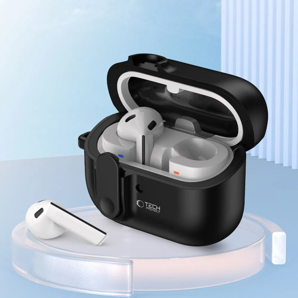 Samsung Galaxy Buds 3 / Pro Aizsargvāciņi un maciņi melns TECH-PROTECT SLIM HOOK