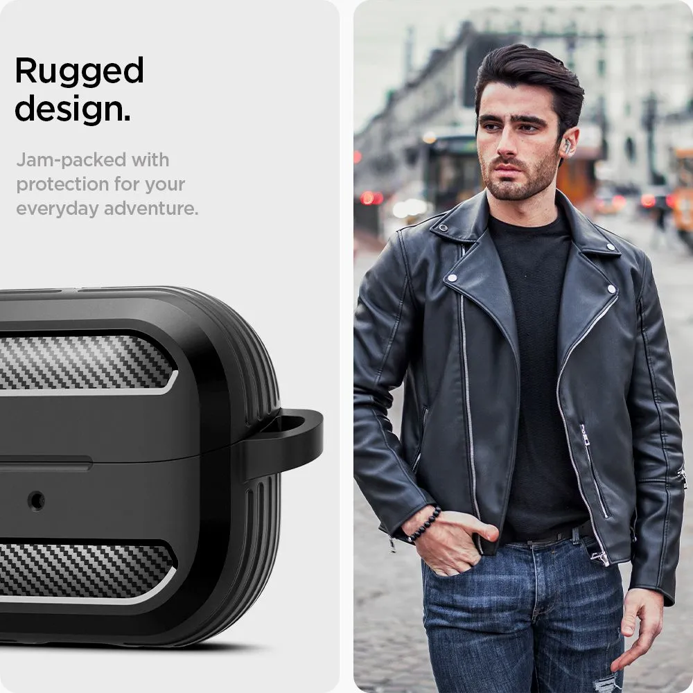Samsung Galaxy Buds 3 / Pro Suojaavat kotelot ja kuoret musta SPIGEN RUGGED ARMOR PRO