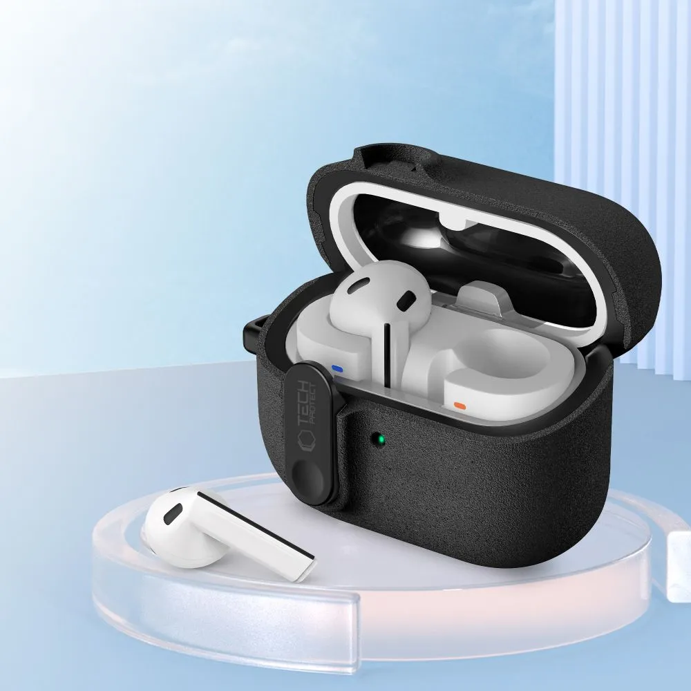 Samsung Galaxy Buds 3 / Pro Aizsargvāciņi un maciņi melns TECH-PROTECT SLIM HOOK FE