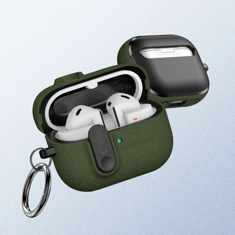 Samsung Galaxy Buds 3 / Pro Aizsargvāciņi un maciņi zaļš TECH-PROTECT SLIM HOOK FE