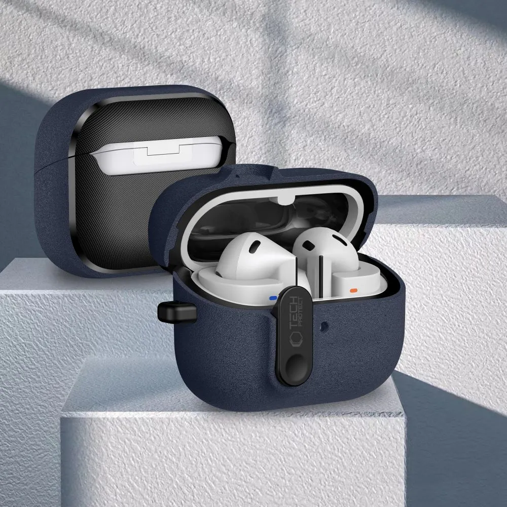 Samsung Galaxy Buds 3 / Pro Aizsargvāciņi un maciņi zils TECH-PROTECT SLIM HOOK FE