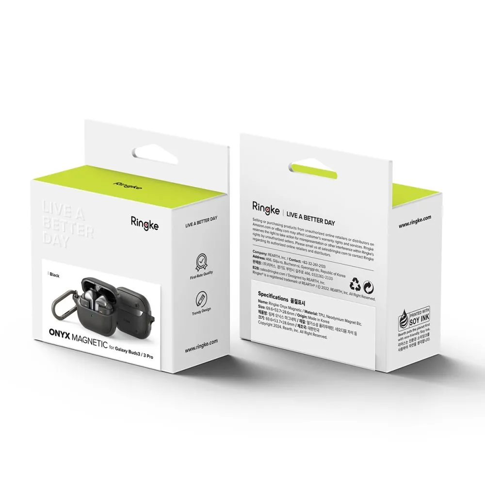 Samsung Galaxy Buds 3 / Pro Aizsargvāciņi un maciņi melns RINGKE ONYX MAGNETIC MAGSAFE