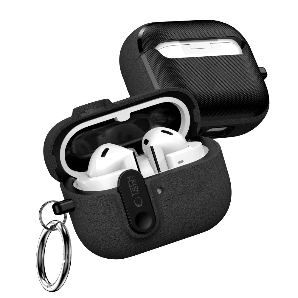 Samsung Galaxy Buds 3 / Pro Aizsargvāciņi un maciņi melns TECH-PROTECT SLIM HOOK FE