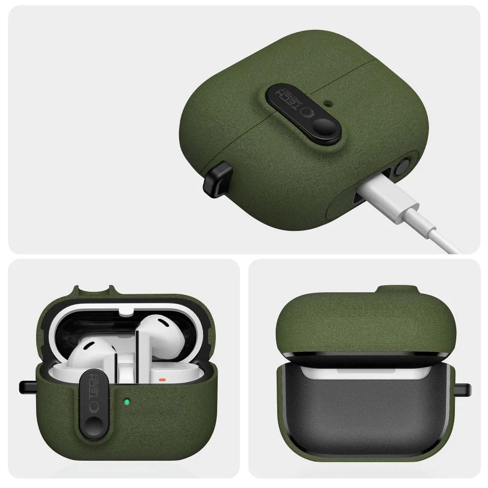Samsung Galaxy Buds 3 / Pro Aizsargvāciņi un maciņi zaļš TECH-PROTECT SLIM HOOK FE
