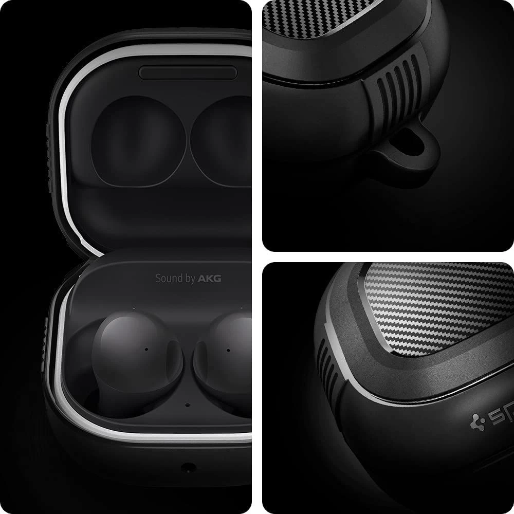 Samsung Galaxy Buds 2 Pro / Live Aizsargvāciņi un maciņi melns SPIGEN Rugged Armor