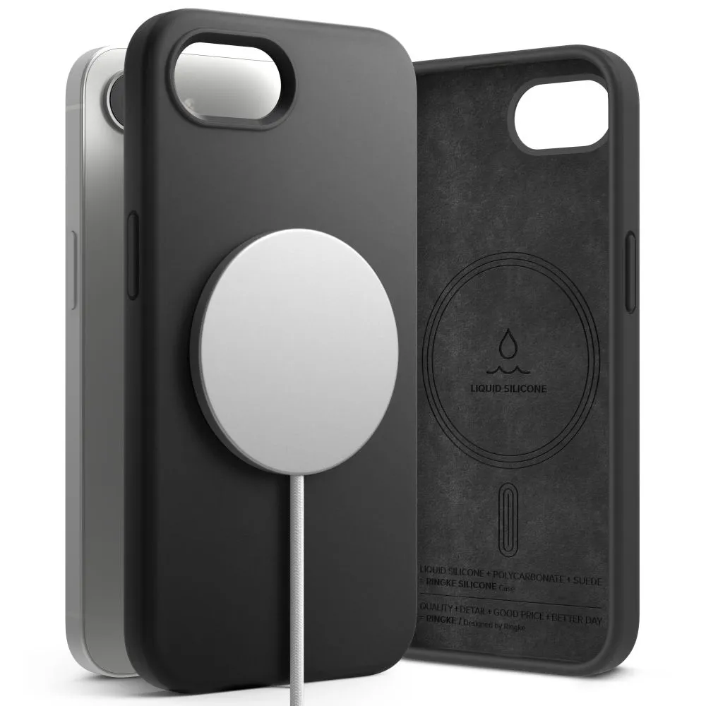 Apple iPhone 17e Telefona vāciņš melns RINGKE SILICONE MAGNETIC MAGSAFE