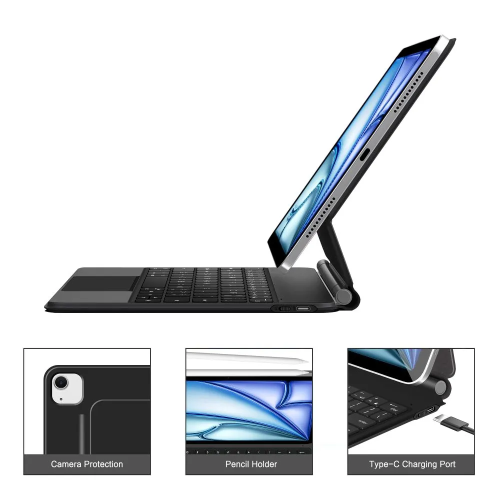 Apple iPad Air 11 8th Gen (2026) Planšetes maciņš melns TECH-PROTECT SMARTCASE MAGNETIC + KEYBOARD