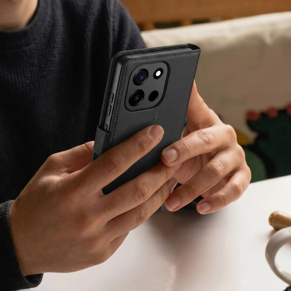 OnePlus Nord 6 Telefona maciņš melns TECH-PROTECT WALLET