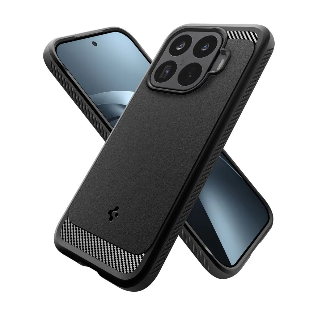 Xiaomi 17T Telefona vāciņš melns SPIGEN RUGGED ARMOR