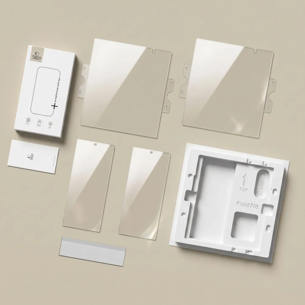 Samsung Galaxy Z Fold 8 Ultra Aizsargstikls  TECH-PROTECT EASY SET FOIL & GLASS FIT+ 4IN1