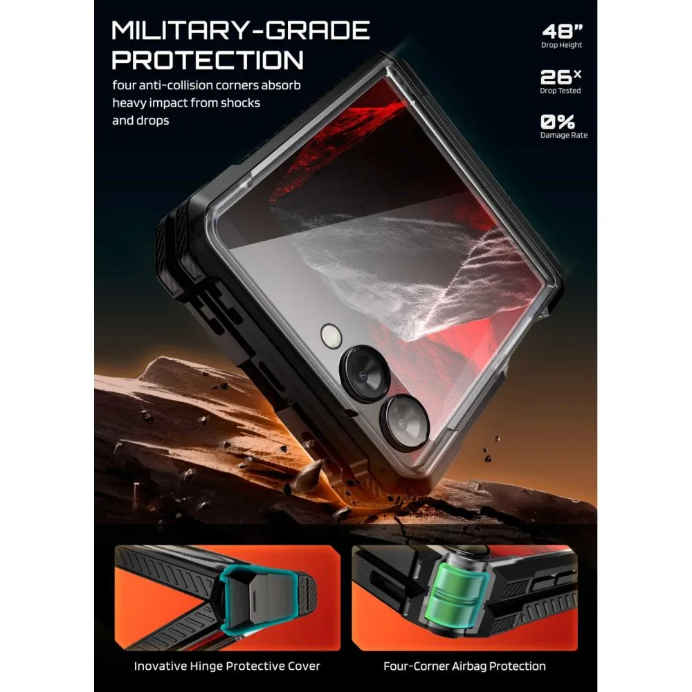 Samsung Galaxy Z Flip 8 Telefoni kaaned must SUPCASE UB GRIP MAG MAGSAFE