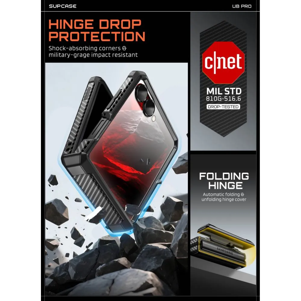 Samsung Galaxy Z Flip 8 Telefona vāciņš melns SUPCASE UNICORN BEETLE PRO