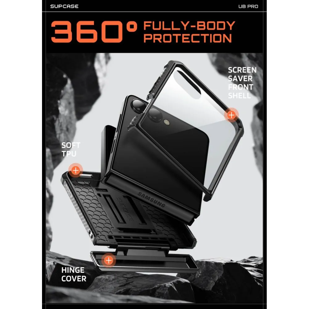 Samsung Galaxy Z Flip 8 Telefona vāciņš melns SUPCASE UNICORN BEETLE PRO