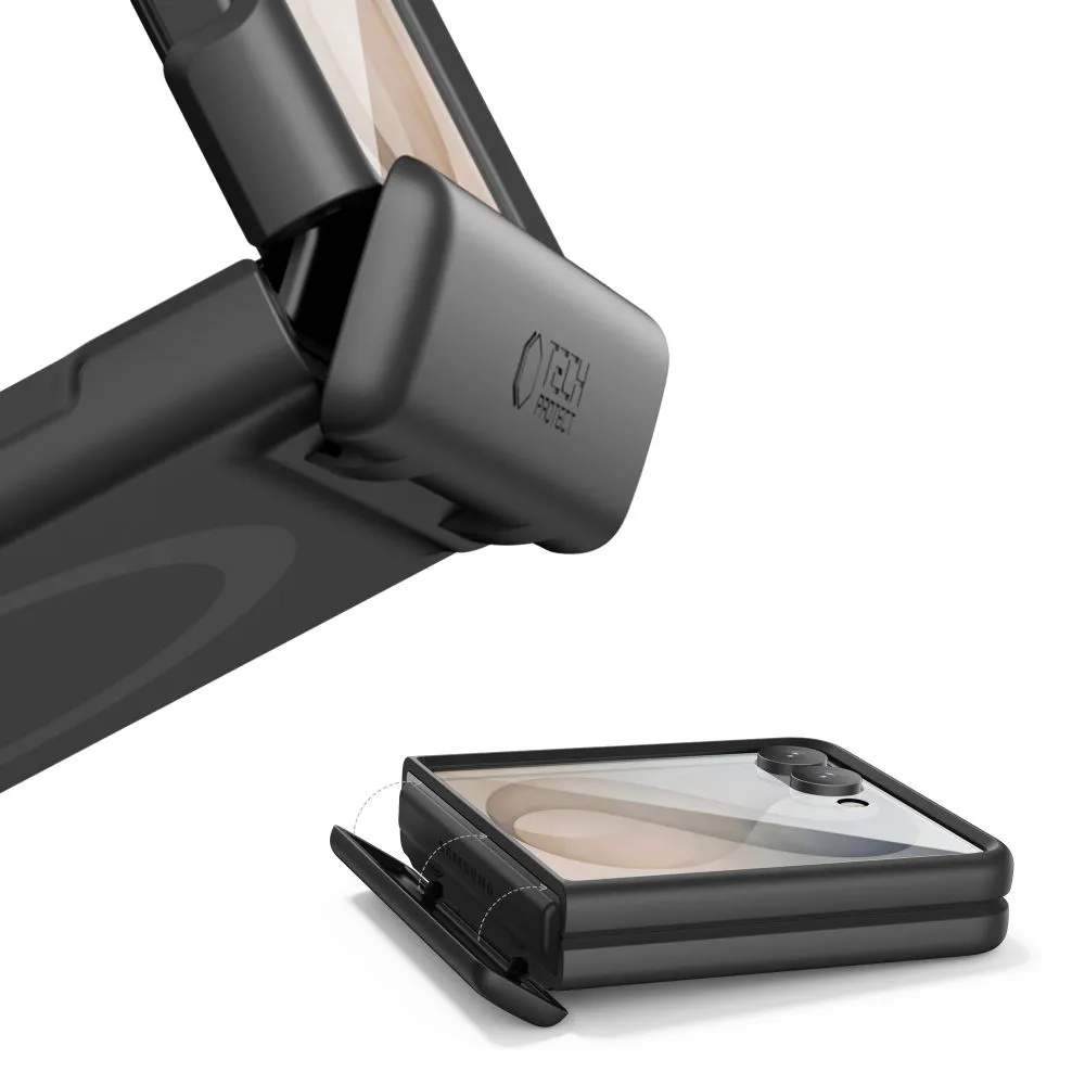 Samsung Galaxy Z Flip 8 Telefona vāciņš melns TECH-PROTECT KEVLAR AURA MAGSAFE