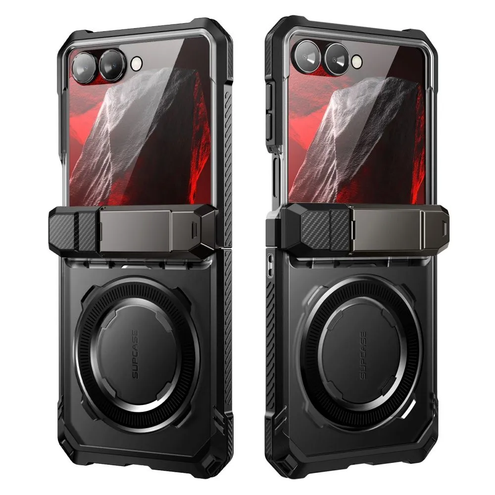 Samsung Galaxy Z Flip 8 Telefoni kaaned must SUPCASE UB GRIP MAG MAGSAFE