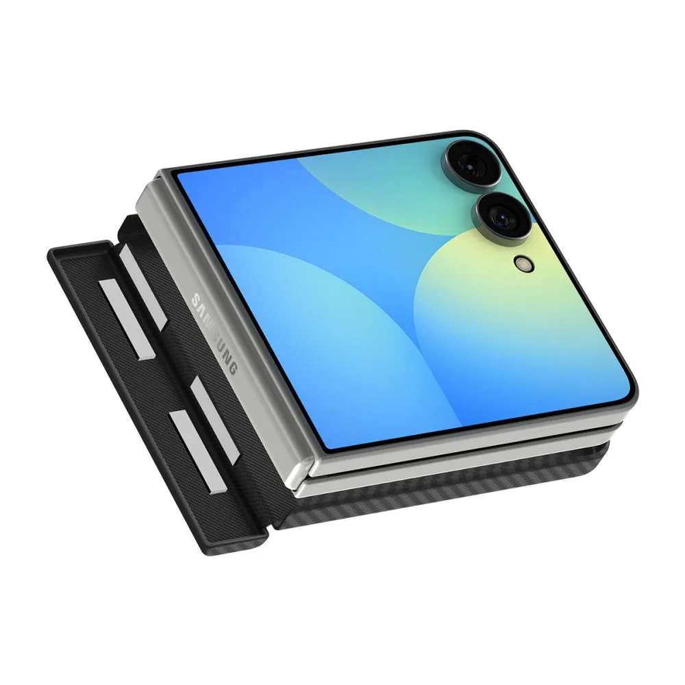 Samsung Galaxy Z Flip 8 Telefoni kaaned must SPIGEN AIRSKIN ARAMID MAGSAFE