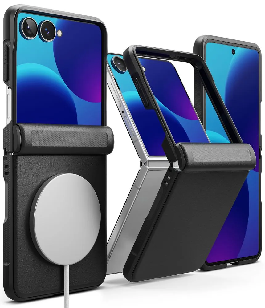 Samsung Galaxy Z Flip 8 Telefona vāciņš melns RINGKE ONYX FLAP MAGNETIC MAGSAFE
