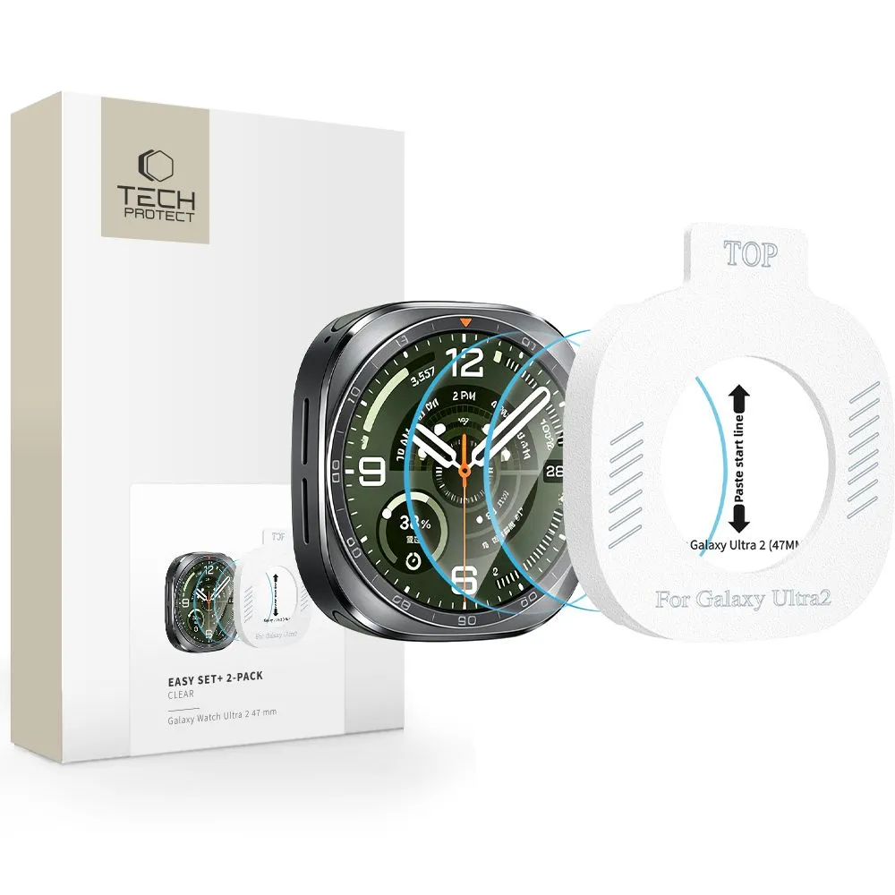 Samsung Galaxy Watch Ultra 2 (47mm) viedpulksteņa aizsargstikls TECH-PROTECT EASY SET+ 2-PACK