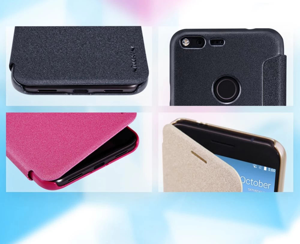 Google Pixel maciņš rozā Sparkle Leather