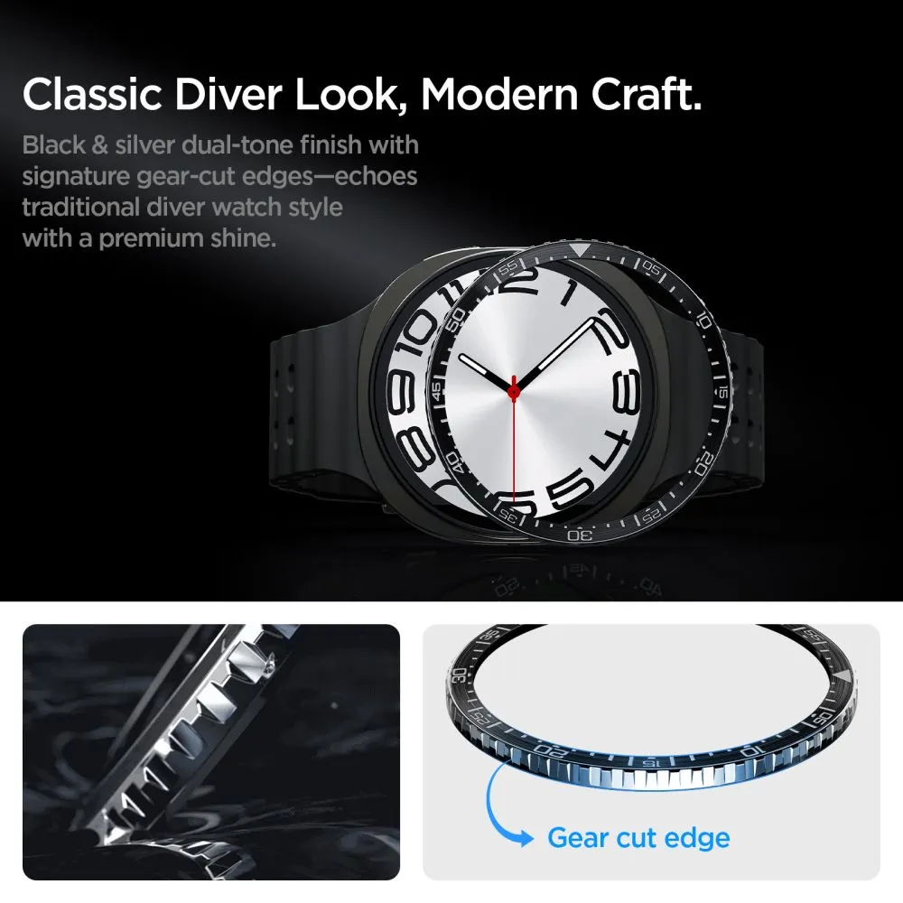 Samsung Galaxy Watch 9 Aizsargvāciņi un maciņi melns SPIGEN BEZEL TUNE DIVER (44 MM)