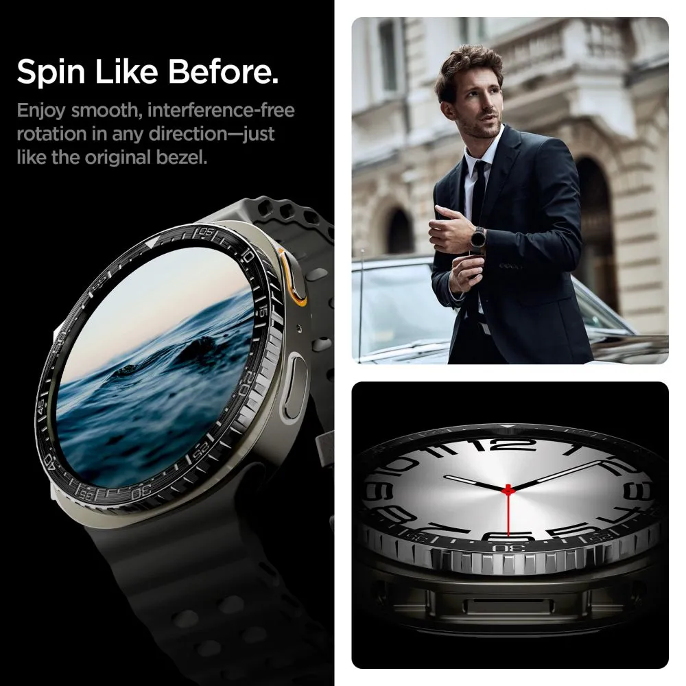 Samsung Galaxy Watch 9 Aizsargvāciņi un maciņi melns SPIGEN BEZEL TUNE DIVER (44 MM)
