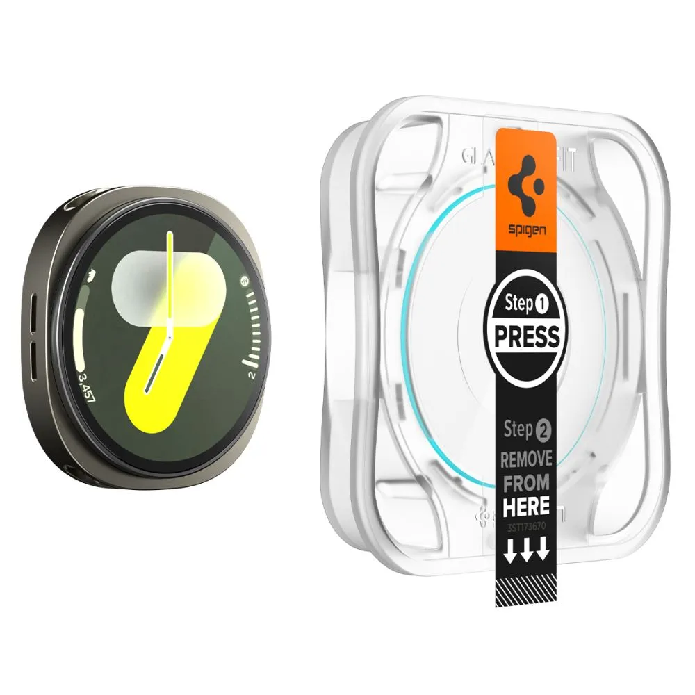 Samsung Galaxy Watch 9 viedpulksteņa aizsargstikls  SPIGEN GLAS.TR ”EZ-FIT” 2-PACK (44 MM)