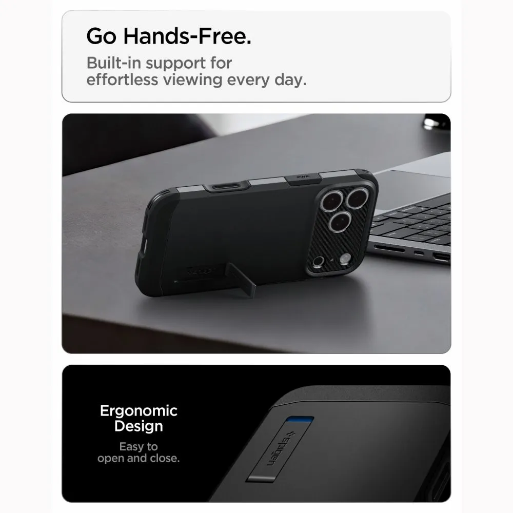 Apple iPhone 18 Pro Telefona vāciņš melns SPIGEN TOUGH ARMOR T MAGSAFE