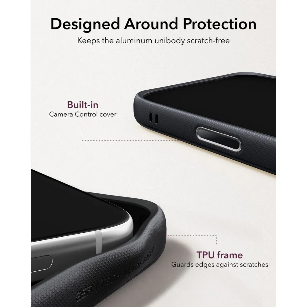 Apple iPhone 18 Pro Telefona vāciņš melns ESR LEATHER KICKSTAND MAGSAFE