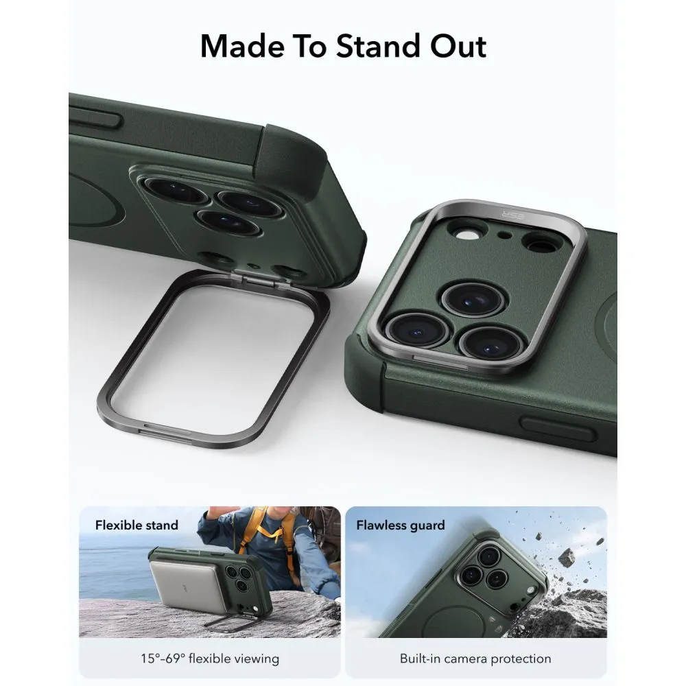 Apple iPhone 18 Pro Telefona vāciņš zaļš ESR CYBER TOUGH KICKSTAND MAGSAFE
