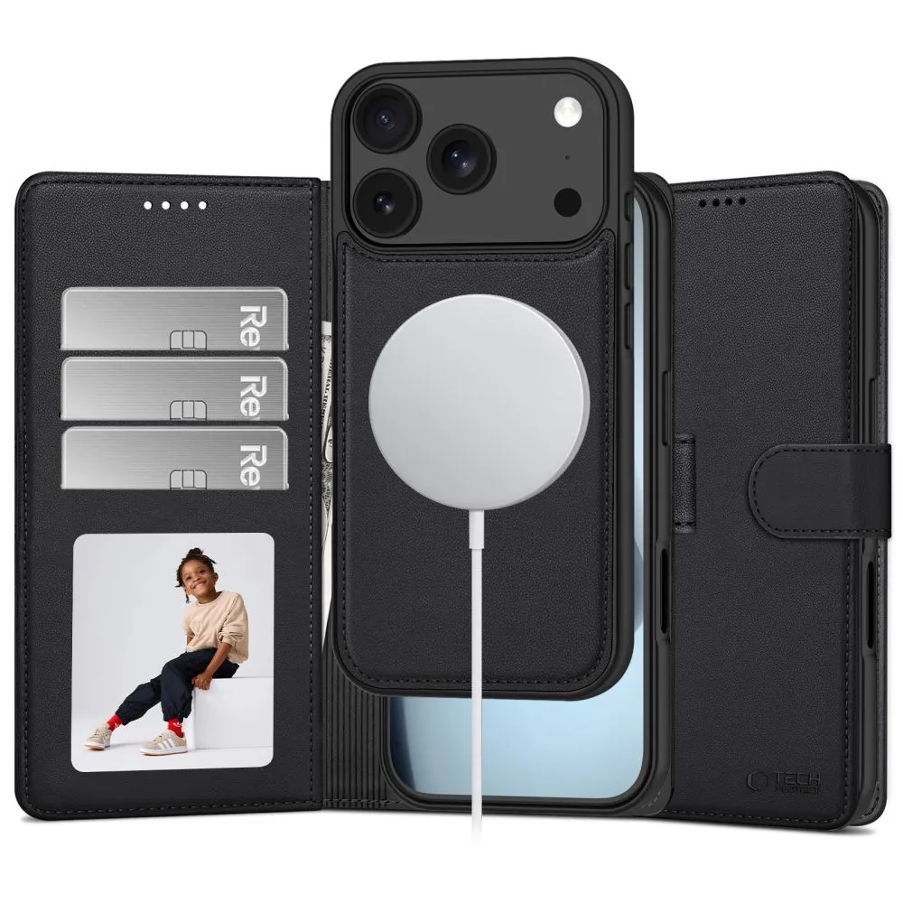 Apple iPhone 18 Pro Telefona maciņš melns TECH-PROTECT WALLET MAGSAFE