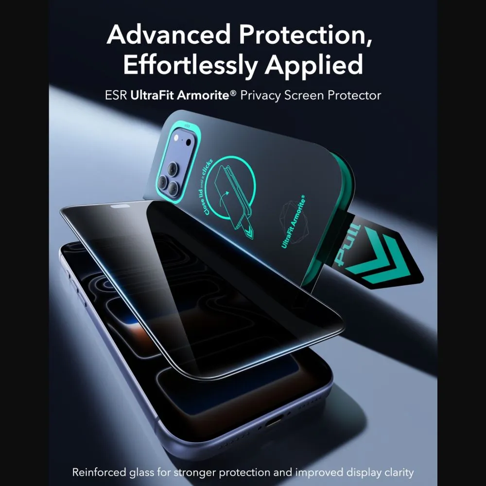 Apple iPhone 18 Pro Max skärmskydd  ESR ULTRAFIT ARMORITE TEMPERED GLASS PRIVACY 2-PACK