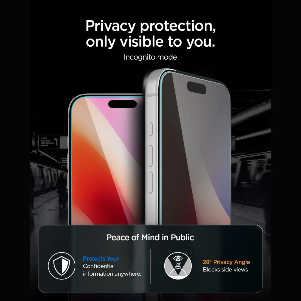Apple iPhone 18 Pro Max Aizsargstikls  SPIGEN GLAS.TR EZ FIT PRO HD AC 2-PACK PRIVACY