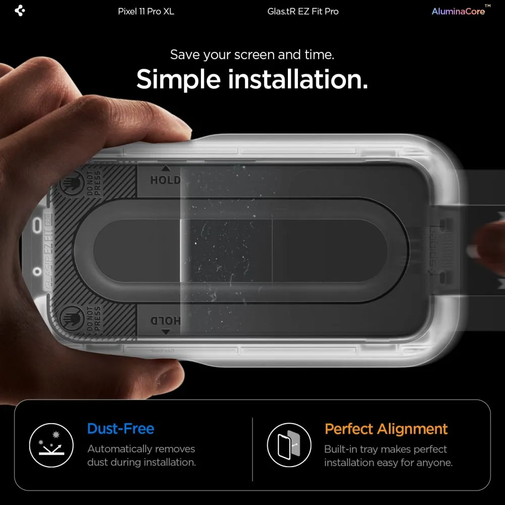 Google Pixel 11 Pro XL Aizsargstikls  SPIGEN GLAS.TR EZ FIT PRO AC 2-PACK