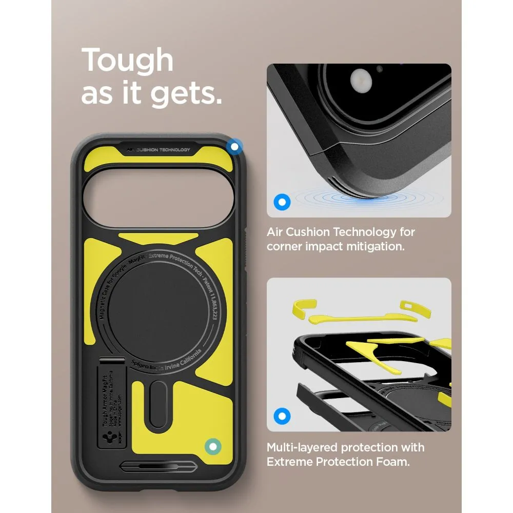 Google Pixel 11 Pro XL Telefona vāciņš melns SPIGEN TOUGH ARMOR MAG MAGSAFE