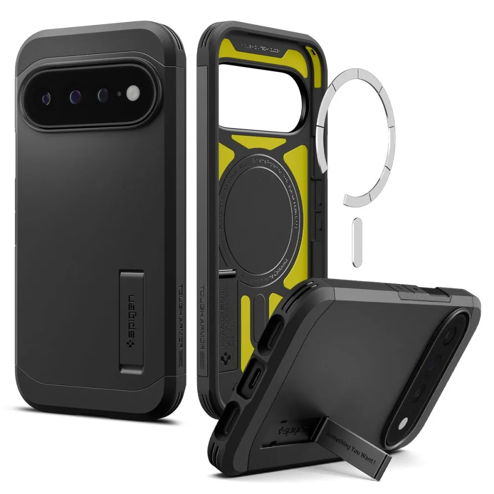 Google Pixel 11 Pro XL Telefona vāciņš melns SPIGEN TOUGH ARMOR MAG MAGSAFE