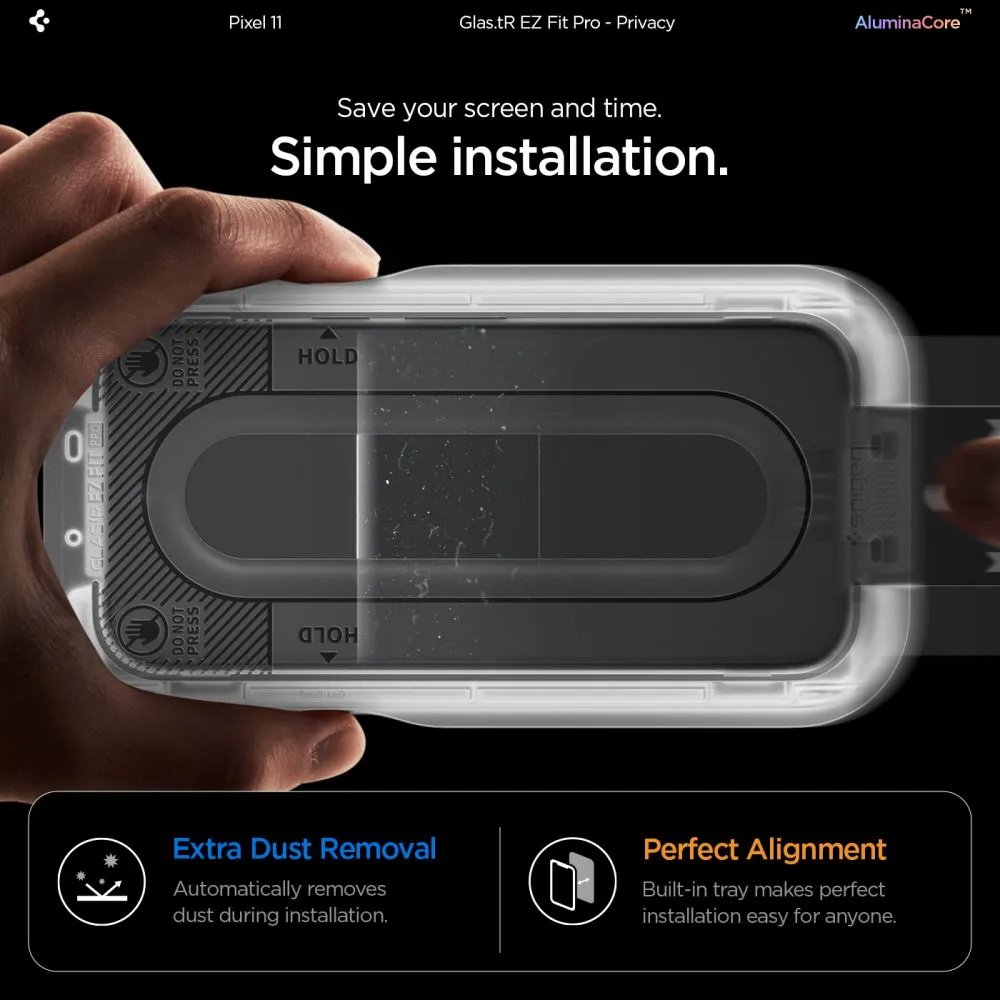 Google Pixel 11 skärmskydd  SPIGEN GLAS.TR EZ FIT PRO AC PRIVACY 2-PACK