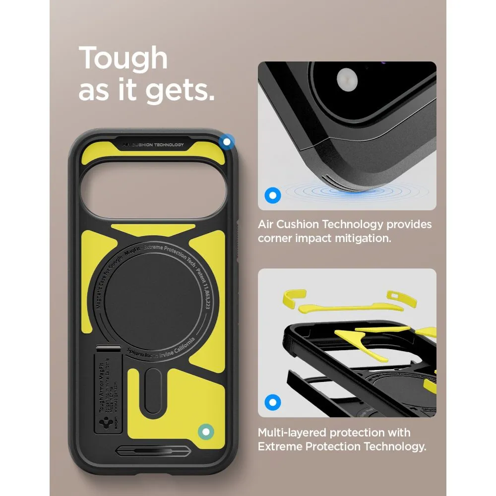 Google Pixel 11 skal svart SPIGEN TOUGH ARMOR MAG MAGSAFE