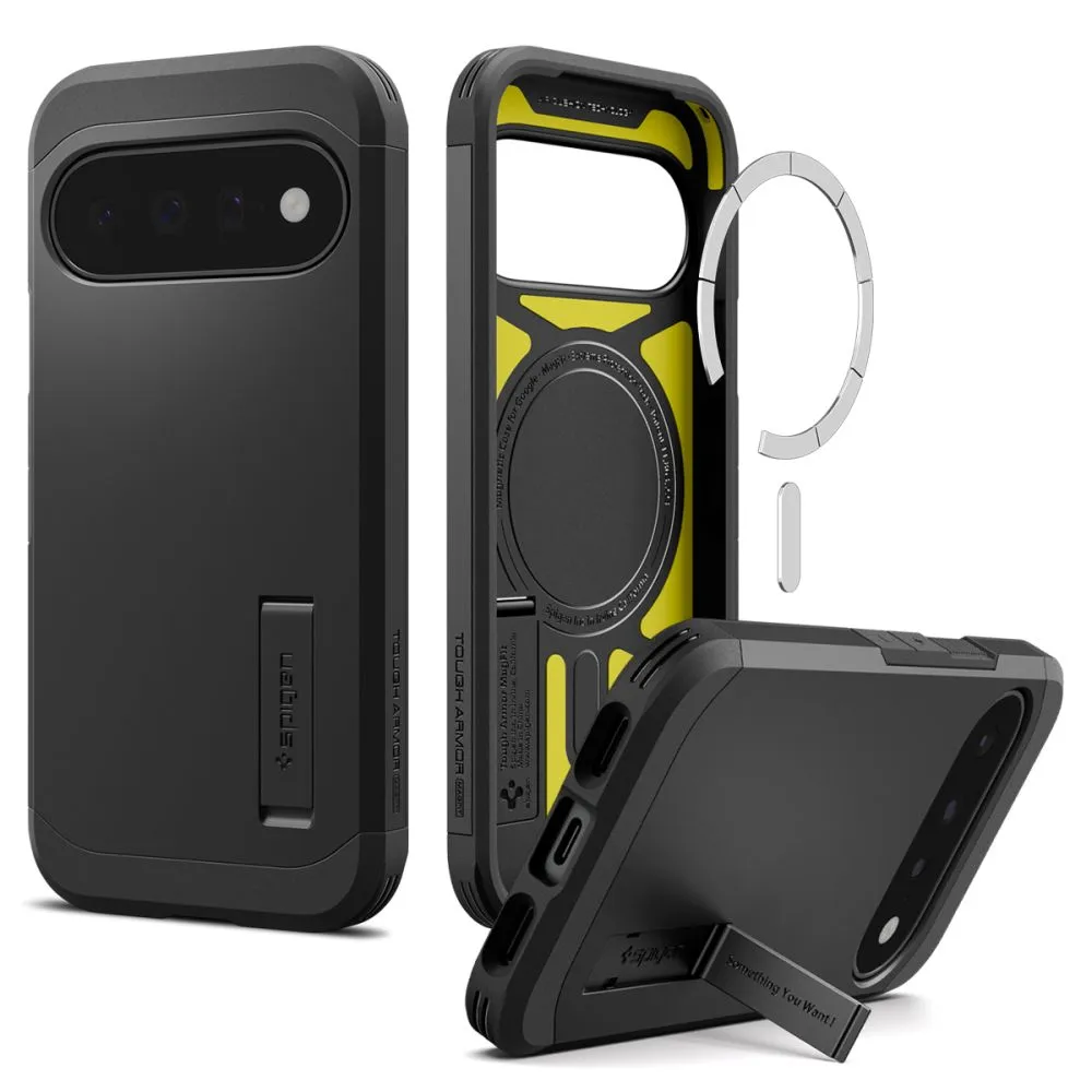 Google Pixel 11 skal svart SPIGEN TOUGH ARMOR MAG MAGSAFE