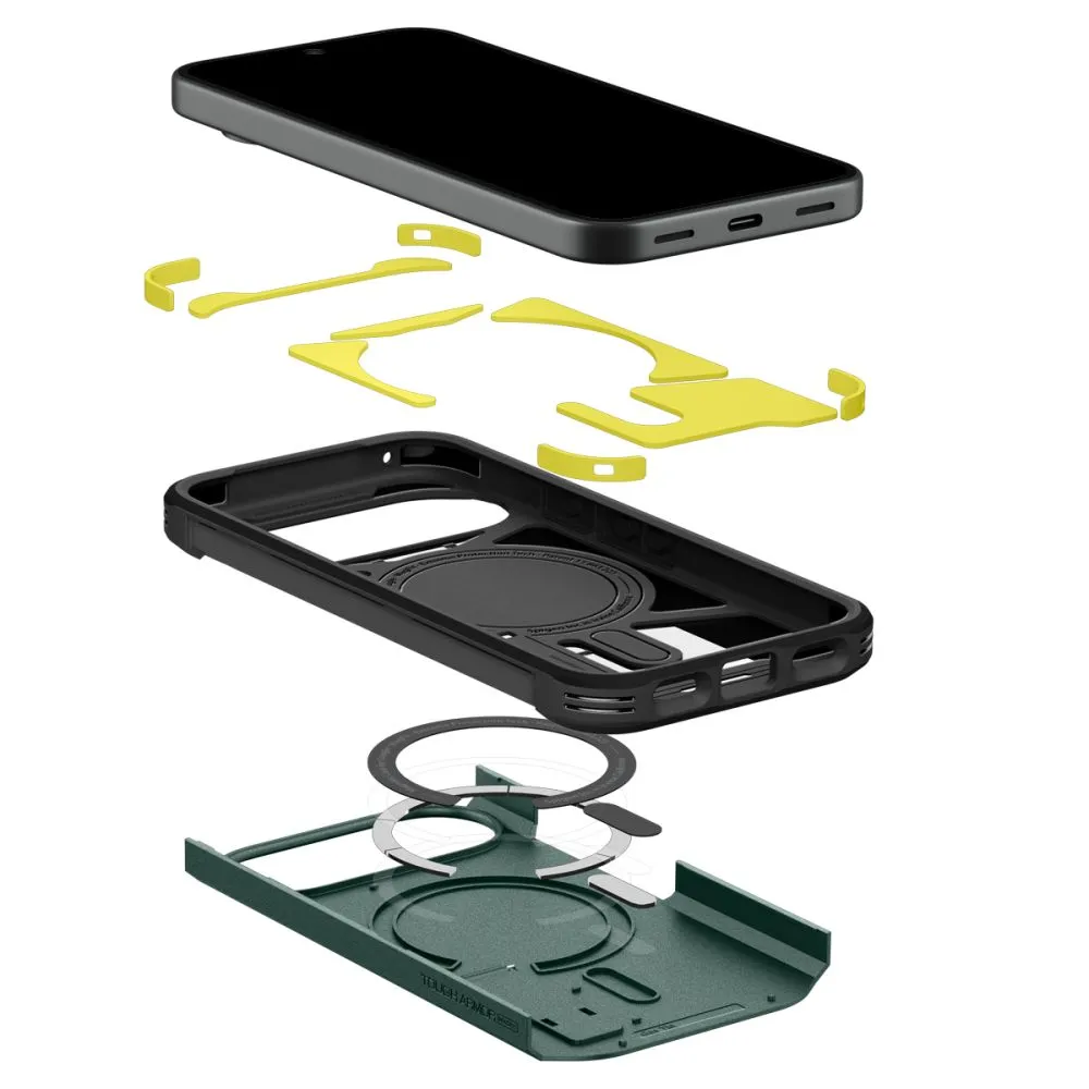 Google Pixel 11 skal grön SPIGEN TOUGH ARMOR MAG MAGSAFE