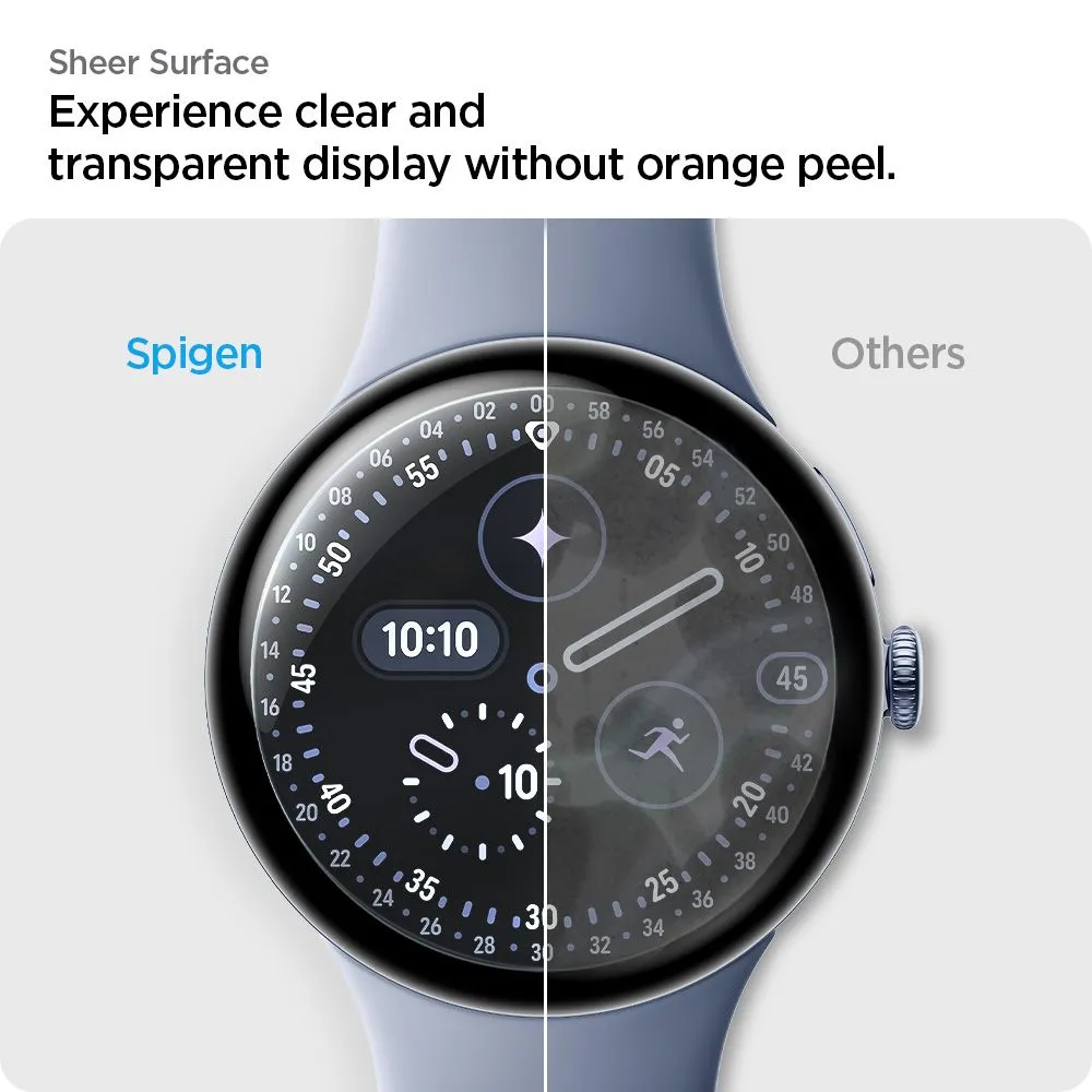 Google Pixel Watch 5 skärmskydd  SPIGEN ELITE SHIELD ”EZ FIT” 2-PACK (45 MM)